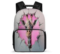 TPISLI School Bag Giraffe Motif for Children Ages 6-10, Backpack Animal Print for Girls Boys, Durable Rucksack, Soft Felt Details, Short Trips, Everyday Use
