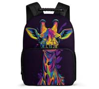 TPISLI School Bag Giraffe Pattern for Boys Girls 8-12 Years, Backpack Animal Motif for Children, Durable Rucksack, Soft Felt Details, Short Trips, Everyday Use
