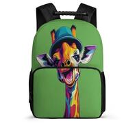 TPISLI School Bag Giraffe Pattern for Girls Boys for 5 to 10 Years, Backpack Animal Motif Children, Durable Rucksack, Sturdy Handle, Outdoor Travel, Day Trips