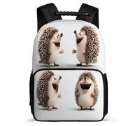 TPISLI School Bag Hedgehog for Kids 6-11 Years, Backpack Little Animal Pattern for Girls Boys, Durable Rucksack, Sturdy Handle, Outdoor Travel, Day Trips