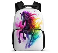 TPISLI School Bag Horse Colourful Design for Boys Girls 7-11 Year Olds, Backpack Animal Print for Kids, Durable Rucksack, Soft Felt Details, Short Trips, Everyday Use