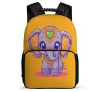 TPISLI School Bag Kawaii Elephant for Kids 6-11 Years, Backpack Animal Pattern for Girls Boys, Durable Rucksack, Sturdy Handle, Outdoor Travel, Day Trips