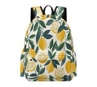 TPISLI School Bag Lemon Pattern Backpack Boys Girls 10-16 Rucksack with Fruit Theme for Year 7-10 Study, Cool Book Bag for Day Trips and Birthday Gift and Daily Book Carry