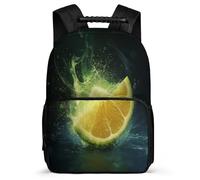 TPISLI School Bag Lemon Print for Children Ages 6-10, Backpack Fruit Pattern for Girls Boys, Durable Rucksack, Soft Felt Details, Short Trips, Everyday Use