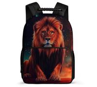 TPISLI School Bag Lion Design for Kids 6-11 Years, Backpack Animal Print for Girls Boys, Durable Rucksack, Sturdy Handle, Outdoor Travel, Day Trips