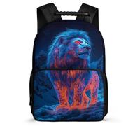 TPISLI School Bag Lion Pattern for Boys 8-12 Years, Backpack Animal Motif for Boys Girls, Durable Rucksack, Soft Felt Details, Short Trips, Everyday Use