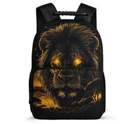 TPISLI School Bag Lion Print for Boys Girls 8-12 Years, Backpack Animal Pattern for Children, Durable Rucksack, Soft Felt Details, Short Trips, Everyday Use