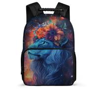 TPISLI School Bag Lion Print for Boys Girls 8-12 Years, Backpack Animal Pattern for Children, Durable Rucksack, Soft Felt Details, Short Trips, Everyday Use