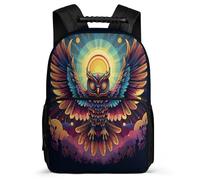 TPISLI School Bag Owl Pattern for Children Ages 6-10, Backpack Bird Printed for Girls Boys, Durable Rucksack, Soft Felt Details, Short Trips, Everyday Use
