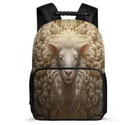 TPISLI School Bag Sheep Pattern Back Pack for Teenage Boy with Front Pocket Junior Elementary Bookbags Lamb Rucksack for Girls