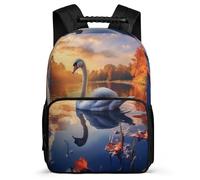 TPISLI School Bag Swan Backpack for Girls Daypack White Swan Rucksack for Kids Boy Elementary Middle School Small Travel Hiking Sports Bookbags Durable