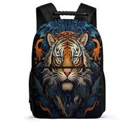 TPISLI School Bag Tiger Motif Backpack Animal Theme Casual Daypack Fashion Interesting for Kids Multipurpose Laptop Back Pack for Boy Girls