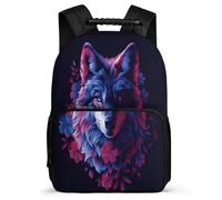 TPISLI School Bag Wolf Back Pack for Teenage Boy with Front Pocket Junior Elementary Bookbags Animal Wolve Rucksack for Girls