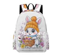 TPISLI School Bags for Boys Back Pack Girls Animal Bunny Kids Backpack with Easter Theme Rabbit Kawaii Backpack for School Kids Teens Elementary