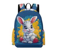 TPISLI School Bags for Boys Back Pack Girls Strawberry Rabbit Motif Kids Backpack with Bunny Pattern Kawaii Backpack for School Kids Teens Elementary
