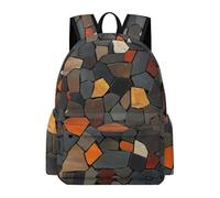 TPISLI School Bags for Girls, Stone Block Pattern Kids Backpack Cute Rucksack Marble Motif Bag for Primary And Secondary School Commuting Travel