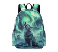 TPISLI School Bags for Girls, Wolf Pattern Kids Backpack Cute Rucksack Animal Wolve Illustration Bag for Primary And Secondary School Commuting Travel