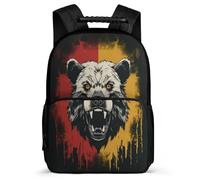 TPISLI School Bookbag Bear Back Pack for Boy Kid Elementary School Backpack German Flag Theme Rucksack Girls Laptop Bag Travel Rucksack for Teens 7-13 Years Old