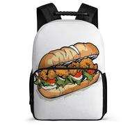 TPISLI School Bookbag Burger Print Rucksack Boy Kid Elementary School Backpack Food Pattern Bag Girls Laptop School Bag Travel Back Pack for Teens 7-13 Years Old