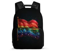 TPISLI School Bookbag Rainbow Flag Rucksack Boy Kid Elementary School Backpack Colourful Bag Girls Laptop School Bag Travel Back Pack for Teens 7-13 Years Old