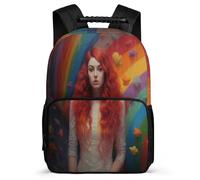 TPISLI School Bookbag Rainbow Girl Rucksack Boy Kid Elementary School Backpack Colourful Bag Girls Laptop School Bag Travel Back Pack for Teens 7-13 Years Old