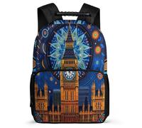 TPISLI School Boy Back Pack Big Ben Bag 8-16 Years Kids Class 2-6 Stylish Lightweight Girls Rucksack England Spacious Casual/Picnic/School Bag/Backpack for Children