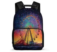 TPISLI School Boy Back Pack Ferris Wheel Bag 8-16 Years Kids Class 2-6 Stylish Lightweight Girls Rucksack Spacious Casual/Picnic/School Bag/Backpack for Children