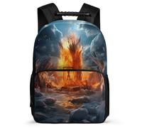 TPISLI School Boy Back Pack Ice And Fire Basketball Bag 8-16 Years Kids Class 2-6 Stylish Lightweight Girls Rucksack Basketball Spacious Casual/Picnic/School Bag/Backpack for Children