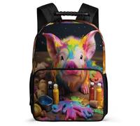TPISLI School Rucksack Boys Pig Bag Girls Backpack Colourful Piglet Bookbag, Cute Kids Backpack for Teenagers School Travel, Lightweight Durable