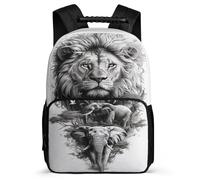 TPISLI School Rucksack Lions Book Bag Unisex Primary Boys Schoolbag Lion Animal King Backpacks for Girls 6-10 Years Old for Party Bags