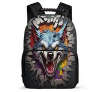 TPISLI School Rucksack Wolf Book Bag Unisex Primary Boys Schoolbag 3D Wolve Theme Backpacks for Girl 8-15 Years Old for Party Bags