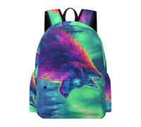 TPISLI School Student Wolve Print Backpack for Boys 9-13 Years Fashion Durable Large Animal Wolf Motif Schoolbag for Girls Secondary School