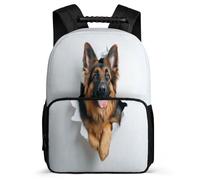 TPISLI Schoolbag Back to School Gifts German Shepherd Dog School Backpack for Boy Girl Aesthetic Kids Bookbag Animal Puppy Back Pack for Elementary Middle Students 15.7inch