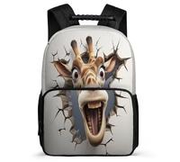 TPISLI Schoolbag Back to School Gifts Giraffe School Backpack for Boy Girl Aesthetic Kids Bookbag 3D Animal Cracker Back Pack for Elementary Middle Students 15.7inch