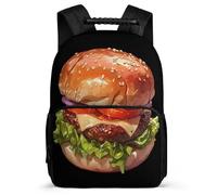 TPISLI Schoolbag Burger Print Backpack Boy Food Pattern Casual School Bag Girls Outdoor Daypack Teenagers Bookbag for Elementary Middle Kids