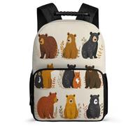 TPISLI Schoolbag Girls with Bear Backpack Kids, Book Bag Animal Pattern Rucksack for 8-16 Years Old Boy, Elementary Primary School Durable Back Pack