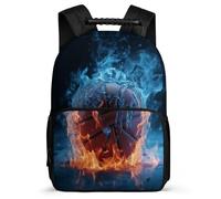 TPISLI Schoolbag Ice And Fire Basketball Backpack for Boys 7-11 Years Old, School Back Pack Basketball Rucksack Children Primary, Cute Kids Bookbag for Teens And Girls