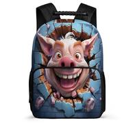 TPISLI Schoolbag Pig Backpack Boy 3D Piglet Animal Cracker Casual School Bag Girls Outdoor Daypack Teenagers Bookbag for Elementary Middle Kids
