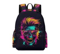 TPISLI Schoolbag Skeleton Rucksack Kids Backpacks Boys Girls Colourful Skull Theme School Backpack for Secondary School Small Bookbag Strap Black Daypack