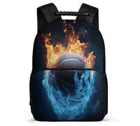 TPISLI SchoolbagIce And Fire Basketball Backpack for Boys 7-11 Years Old, School Back Pack Basketball Rucksack Children Primary, Cute Kids Bookbag for Teens And Girls