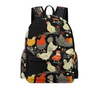 TPISLI Schoolbags Chicken Print For Girl Boy, Aesthetic Back to School Backpack Cute Preppy with Animal Motif Rucksack Travel Back Pack for Teenage Primary Secondary School Boys