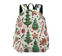 TPISLI Schoolbags for Girls, Aesthetic Back to School Backpack with Christmas Theme Rucksack Kids Lightweight Travel Christmas Tree Motif Back Pack for Teenage Primary Secondary School Boys