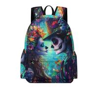 TPISLI Schoolbags for Teenage Boys Lightweight Skeleton， Backpacks Girls Back Pack for School Secondary High School Backpack Travel Skull Theme Rucksack Kids Casual Daypacks