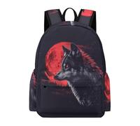 TPISLI Schoolbags for Teenage Boys Lightweight Wolf Print Backpacks Girls Back Pack for School Secondary High School Backpack Travel Animal Wolve Motif Rucksack Kids Casual Daypacks