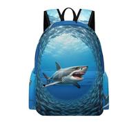 TPISLI Shark Bookbag Teens 12-16 Year Olds Marine Animal Shark Book Bag Students Year 9 Durable Lightweight Spring Outing Backpack Junior School Daily Use School Gift