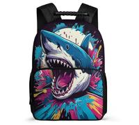 TPISLI Shark Motif Backpack for Kids and Teens 6-11 Years Marine Life Pattern Backpack for Children Primary Classes, Side Pockets Lightweight Travel Daily Use