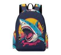 TPISLI Shark Motif Bookbag Girls Age 8 Marine Life Book Bag Boys 7-11 Year Olds Modern Durable 15.6 Inch Laptop School Backpack Outdoor Day Trips Back to School Gift