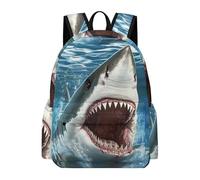 TPISLI Shark Motif Daypack Teens Age 13 Marine Animal School Bag Kids Year 9 Durable Lightweight 11.6 Inch Laptop Daypack Junior School Hiking Day Trips Outdoor Gift