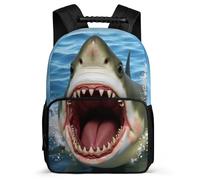 TPISLI Shark Motif Rucksack Primary Classes for Kids and Teens 8-12 Years Ocean Creature School Bag Boys, Sturdy Handle Soft Felt Details Daily Essentials