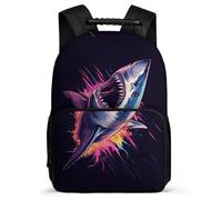 TPISLI Shark Motif School Backpack 7-11 Year Olds for Boys, Marine Life Pattern Daypack for Boys Girls, Lightweight Bag, 1680D Fabric, Primary Classes, Daily Essentials